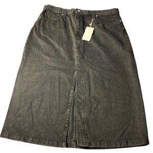 MNG Mango XXL High Waist Denim Midi Skirt Women's Jeans Collection